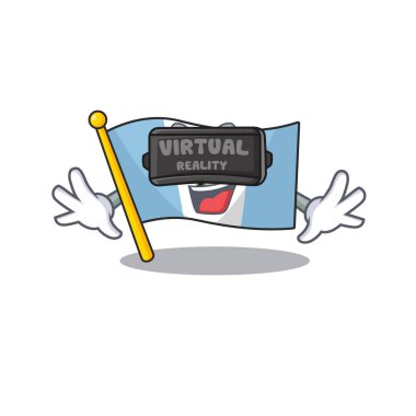 Sanal gerçeklik kulaklığındaki havalı bayrak Bolivya karakteri