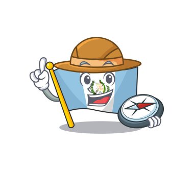 Bir pusula tutan Bolivya bayrağı çizgi film karakteri