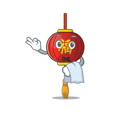 Modaya uygun bir garsonun Asyalı fener karakteri