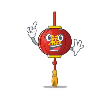 Maskot karakter tarzında parmak Asya feneri.