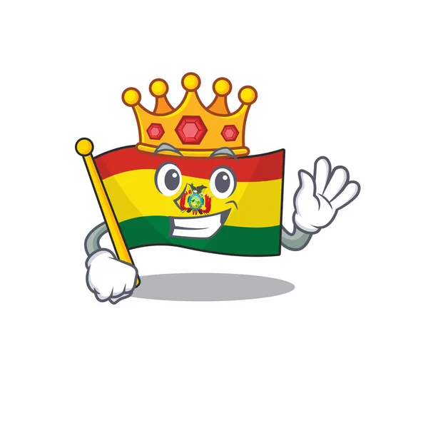 King Indonesian flag guatermala on cartoon character mascot design — Stock Vector