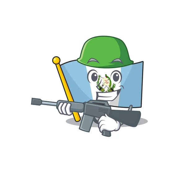 Um estilo de desenho animado da bandeira da Bolívia Exército com metralhadora —  Vetores de Stock