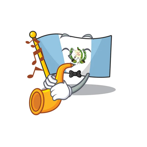 Supper cool flag bolivia cartoon character performance with trumpet — Stock Vector