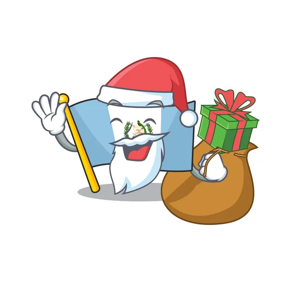 Père Noël avec bolivie drapeau cadeau Conception de personnage de Cartoon — Image vectorielle