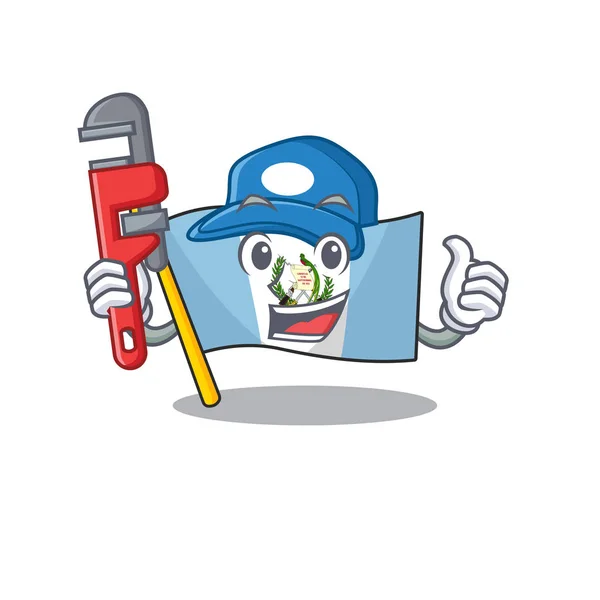 Plumber flag bolivia on cartoon character mascot design — Stock Vector