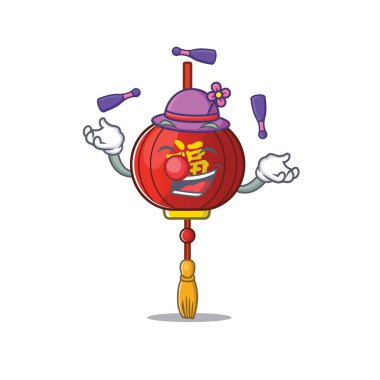 Süper havalı, hokkabazlık yapan Asya feneri maskot tarzı.