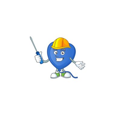 Şirin ve havalı otomotiv mavi aşk balonu maskot tasarımında sunuluyor.