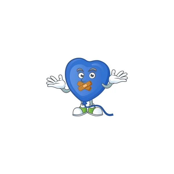 Синий любовный воздушный шар стиль персонажа мультфильма с молчаливым жестом — стоковый вектор