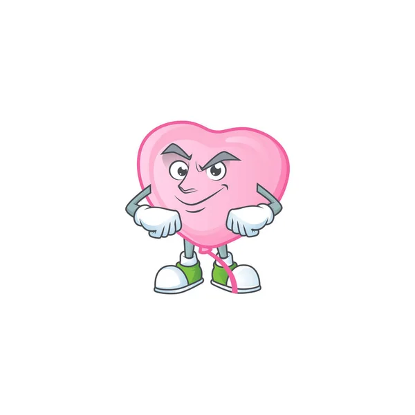 Розовый талисман любовного шара стиль персонажа мультфильма с Улыбающимся лицом — стоковый вектор