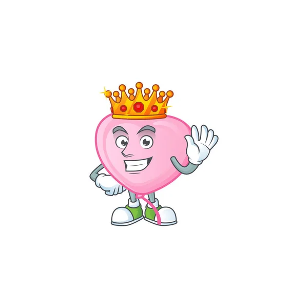 Холодный король розовых воздушных шаров любви в стиле мультфильма — стоковый вектор