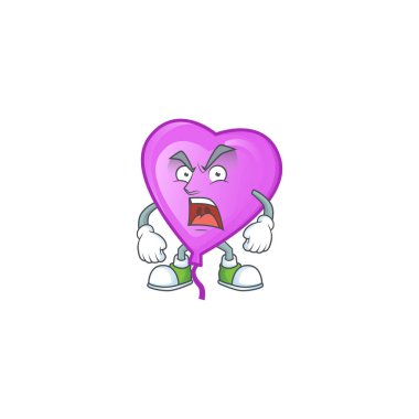 Mor aşk balonu çizgi film karakteri tarzının kızgın yüzü