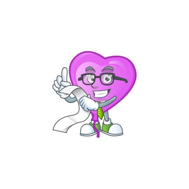 Komik surat, mor aşk balonu. Menü hazır.