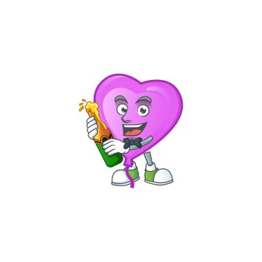Mutlu mor aşk balonu bira çizgi film karakteri tasarımı