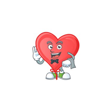 Garson kılığında kırmızı aşk balonu karakteri