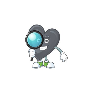 Akıllı Tek göz siyah aşk dedektif çizgi film karakteri tasarımı