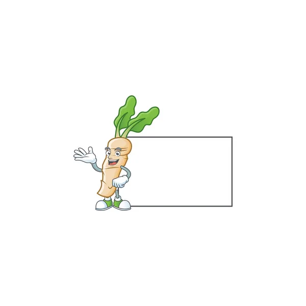 Horseradish with whiteboard cartoon character design style — Stock Vector