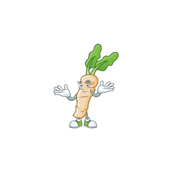 Cool Grinning de style mascotte de raifort dessin animé — Image vectorielle