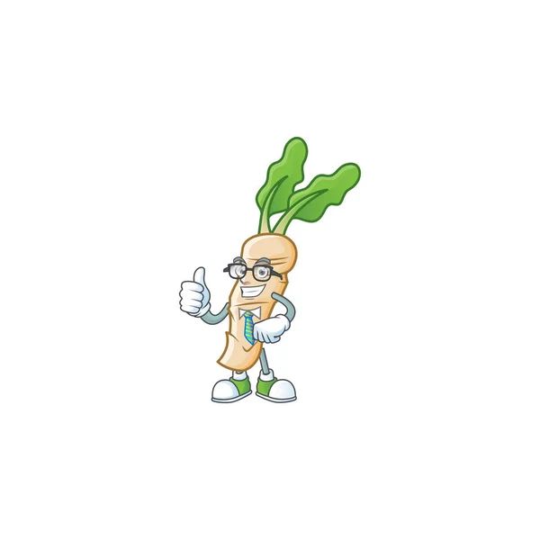 Cool Businessman horseradish cartoon character design style — 스톡 벡터