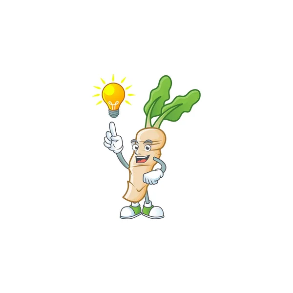 Have an idea cute gesture horseradish on a cartoon style — 스톡 벡터