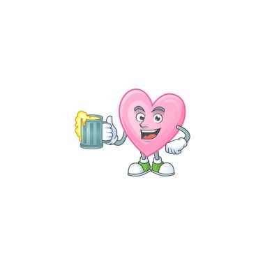 Mutlu yüz pembe aşk bir bardak birayla