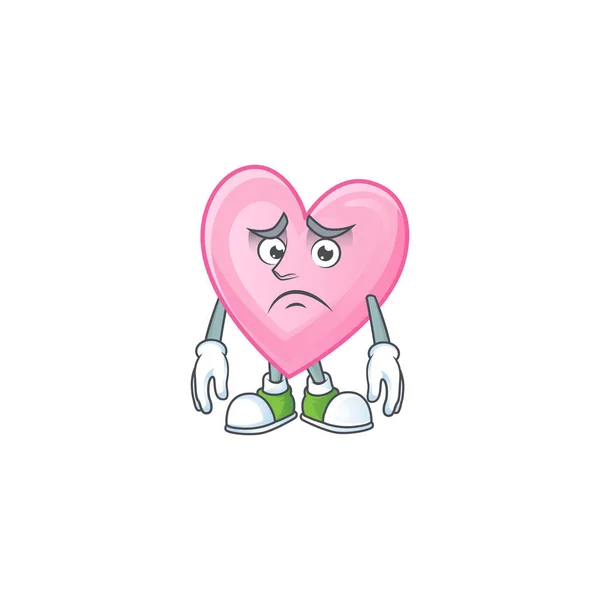 Miedo amor rosa Dibujos animados personaje mascota diseño — Vector de stock