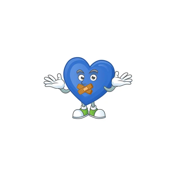 Blå kärlek tecknad karaktär stil med tyst gest — Stock vektor