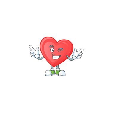 Kırpık gözlü komik kırmızı aşk çizgi film karakteri