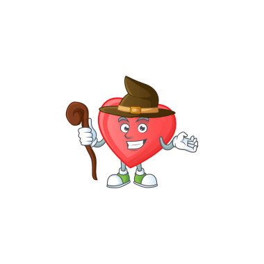 Mutlu Yüz Cadısı kırmızı aşk çizgi film karakteri tarzı