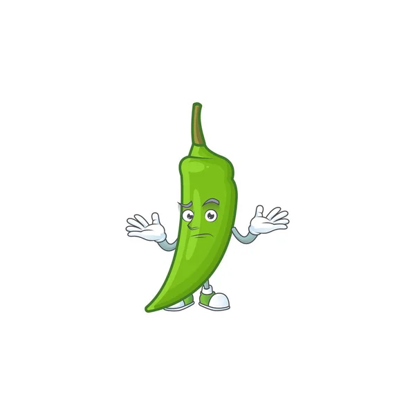 Cool škleb zeleného chilli maskota karikatura styl — Stockový vektor