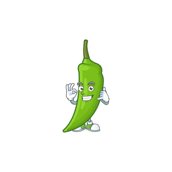 Nenne mich cool green chili cartoon character design — Stockvektor