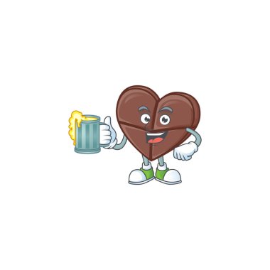 Mutlu yüz çikolatası Bir bardak birayla aşk