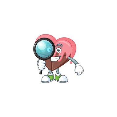 Akıllı Tek göz çikolatayı sever pembe dedektif çizgi film karakteri tasarımı