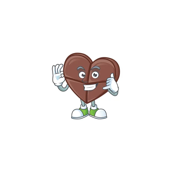 Kalla mig cool choklad bar kärlek tecknad karaktär design — Stock vektor