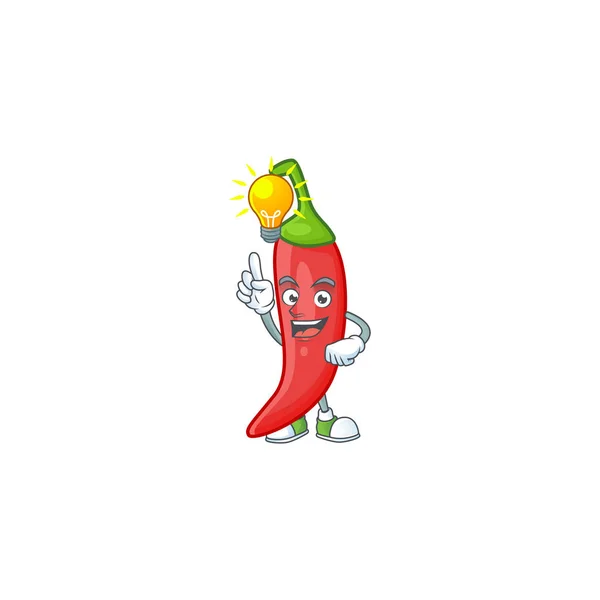 Hebben een idee leuke gebaar rode chili op een cartoon stijl — Stockvector