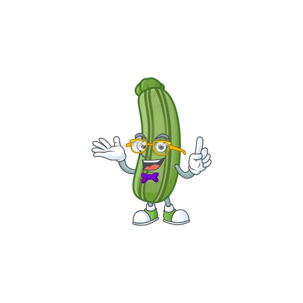 Super schattig Geek courgette cartoon karakter ontwerp — Stockvector