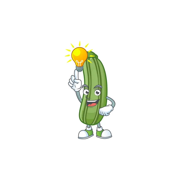 Punya ide lucu gerakan zucchini pada gaya kartun - Stok Vektor