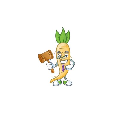 Profesyonel bir yargıç karikatür karakter tasarımında sunulmuştur.