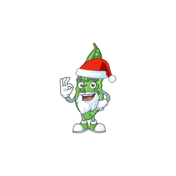 Mutlu kavun Noel Baba kostümlü maskot tarzı — Stok Vektör