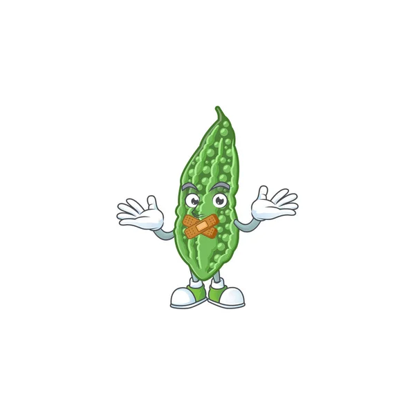 Style de personnage de dessin animé melon amer avec geste silencieux — Image vectorielle