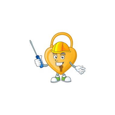 Şirin ve havalı otomotiv aşk kilidi maskot tasarımında sunuluyor.