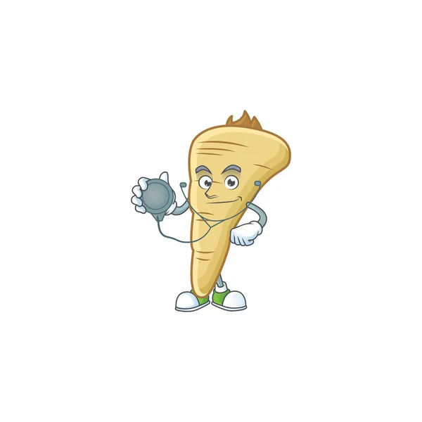 Parsnip cartoon character style as a Doctor with tools — 스톡 벡터
