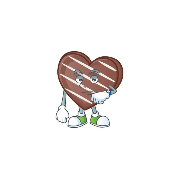 Cartoon karakter ontwerp van strepen chocoladereep op een wachtende gebaar — Stockvector