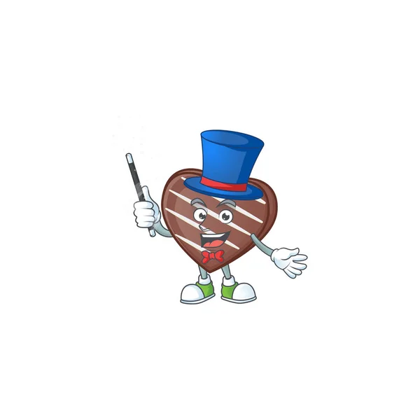 Une image de la performance des barres de chocolat rayures comme un magicien — Image vectorielle