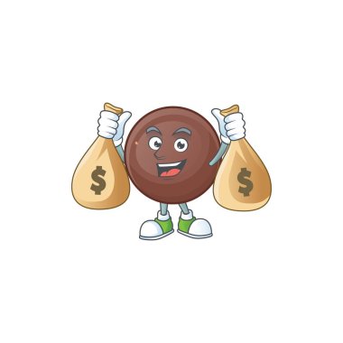 İki para çantalı zengin çikolata topu çizgi film karakteri.