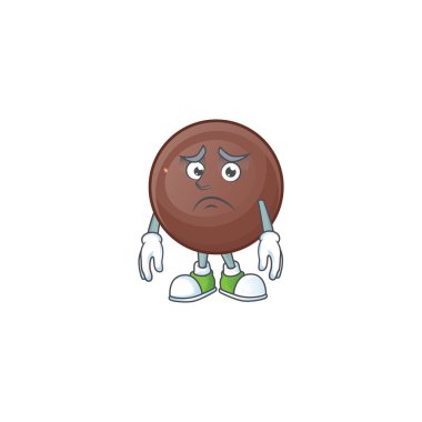 Çikolata topunun korkmuş yüzünü gösteren bir resmi.