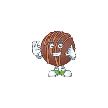 Bana komik çikolatalı pralinli top maskot resmi de.