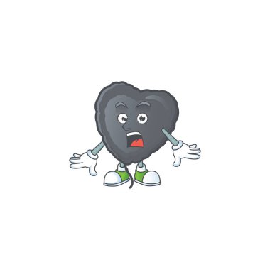 Siyah aşk balonu çizgi film karakteri tasarımı sürpriz bir jest üzerine