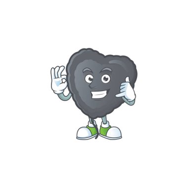 Bana komik siyah aşk balonu maskotu tarzı deyin.