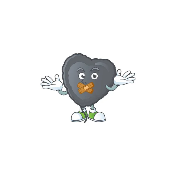 Un gesto silencioso de amor negro globo mascota dibujos animados diseño de personajes — Vector de stock