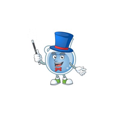 Bir sihirbaz olarak mavi iksir performansı bir resim